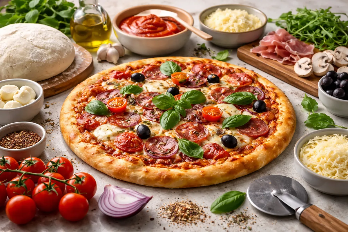 Comment préparer une pizza maison avec des ingrédients et recettes variés